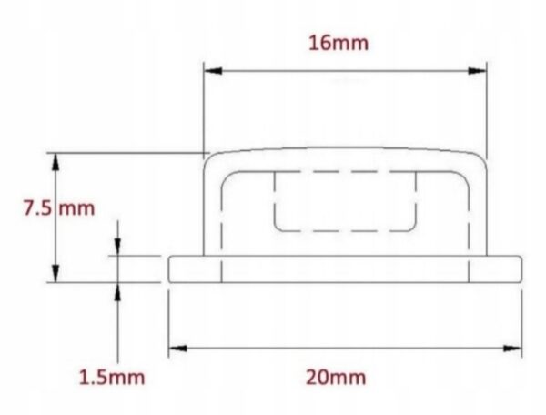 Gumka włącznika latarki Convoy 16mm czerwona